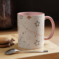 Starry Doodle Accent Coffee Mug — Minimal Neutral Stars Pattern (11/15oz)