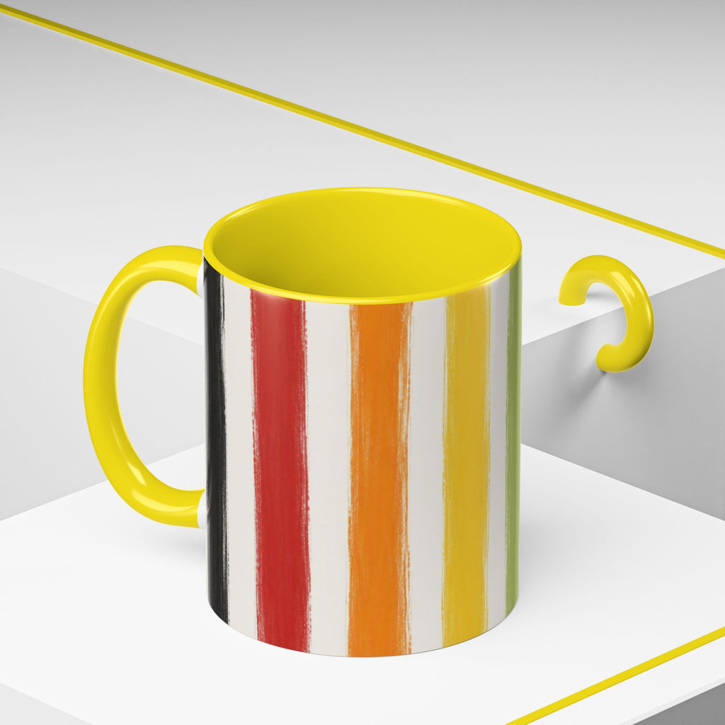 Rainbow Striped Accent Coffee Mug (11/15oz)