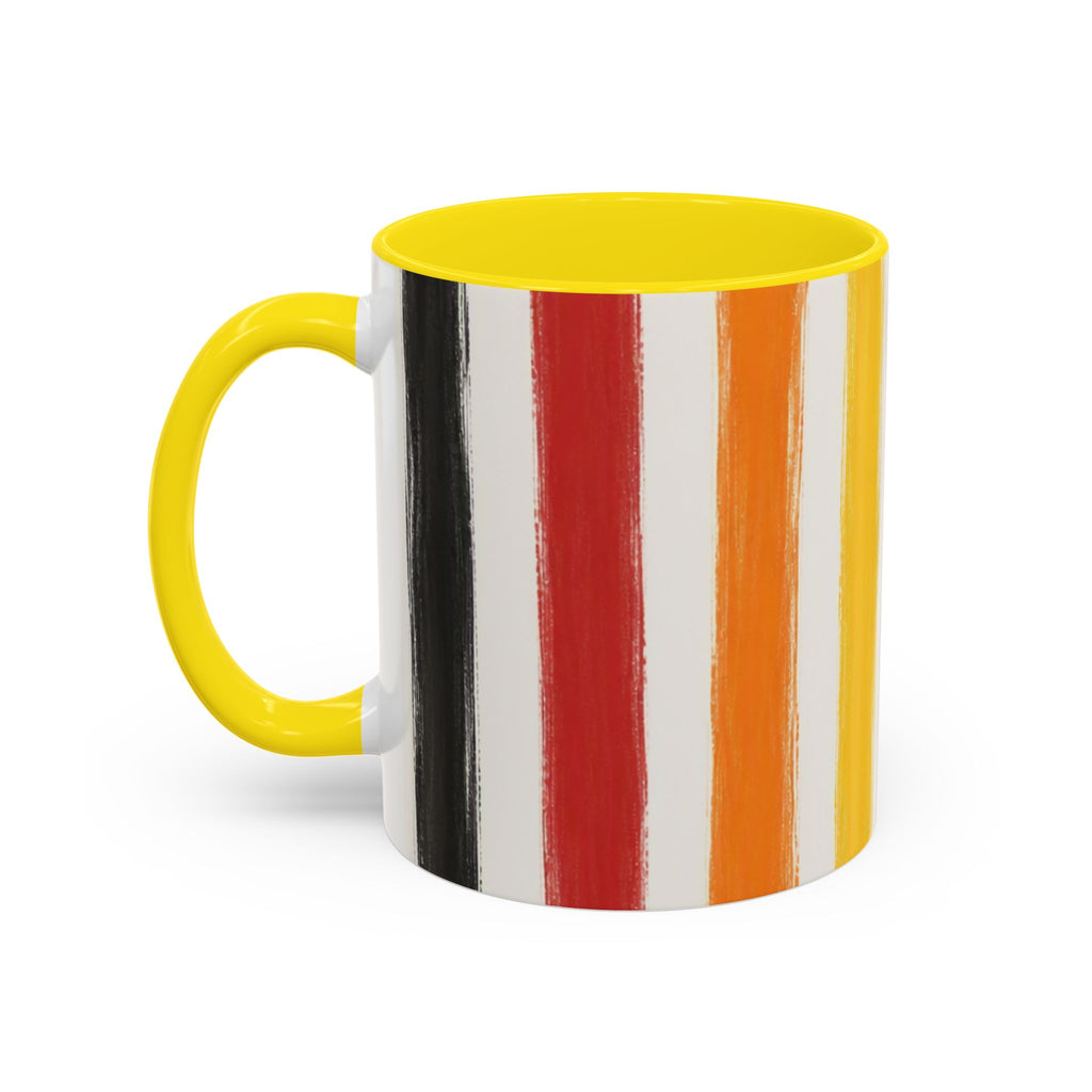 Rainbow Striped Accent Coffee Mug (11/15oz)