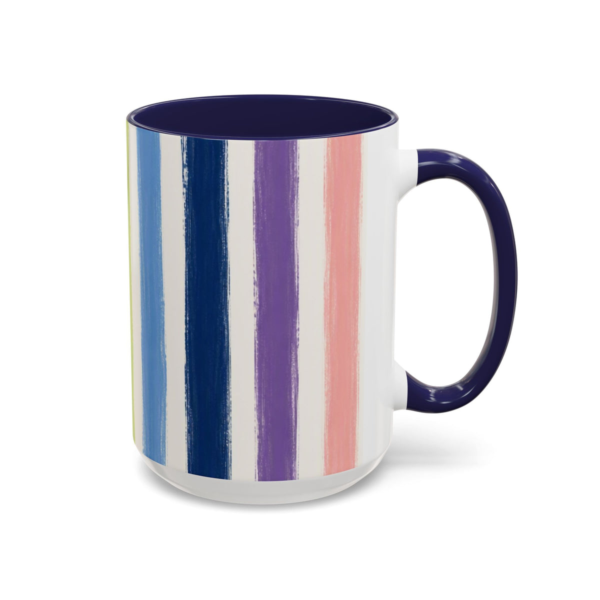 Rainbow Striped Accent Coffee Mug (11/15oz)