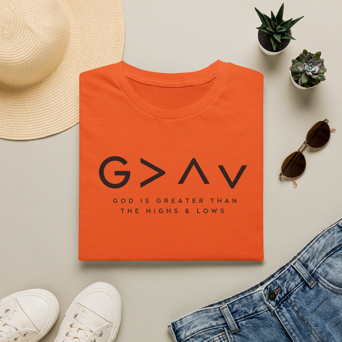 Christian Graphic T-Shirt — God Is Greater Than the Highs & Lows