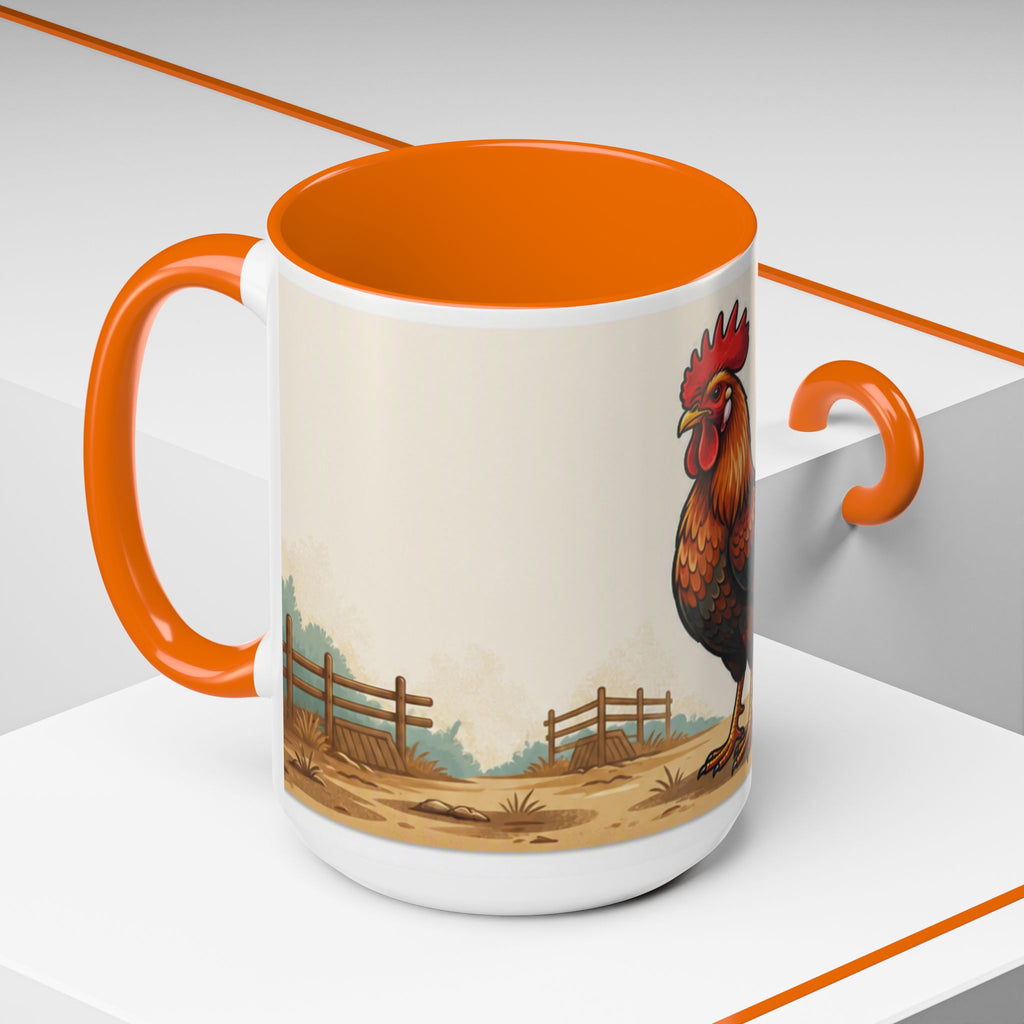 Rooster Accent Coffee Mug – Rustic Farmhouse Morning Mug