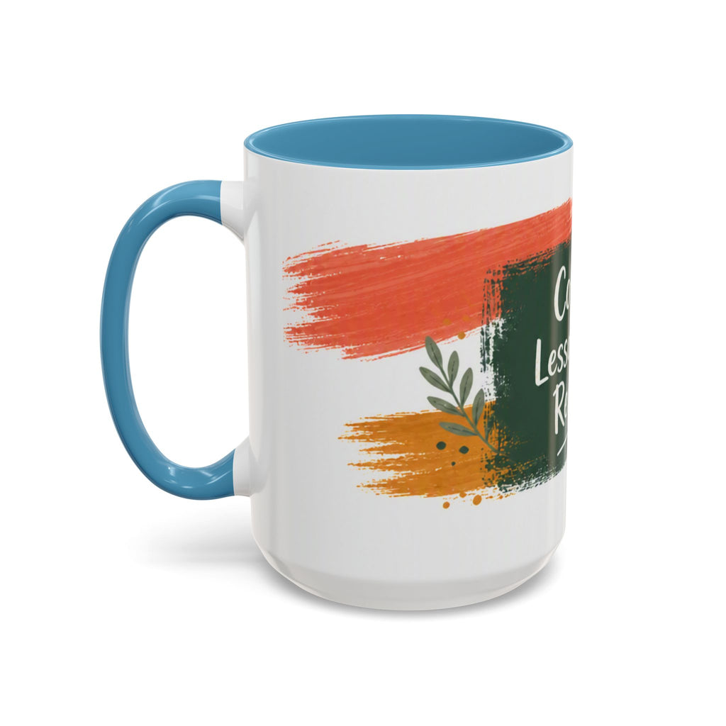 Teacher Coffee Mug - "Coffee. Lesson Plans. Repeat." Accent Ceramic Cup (11/15oz)