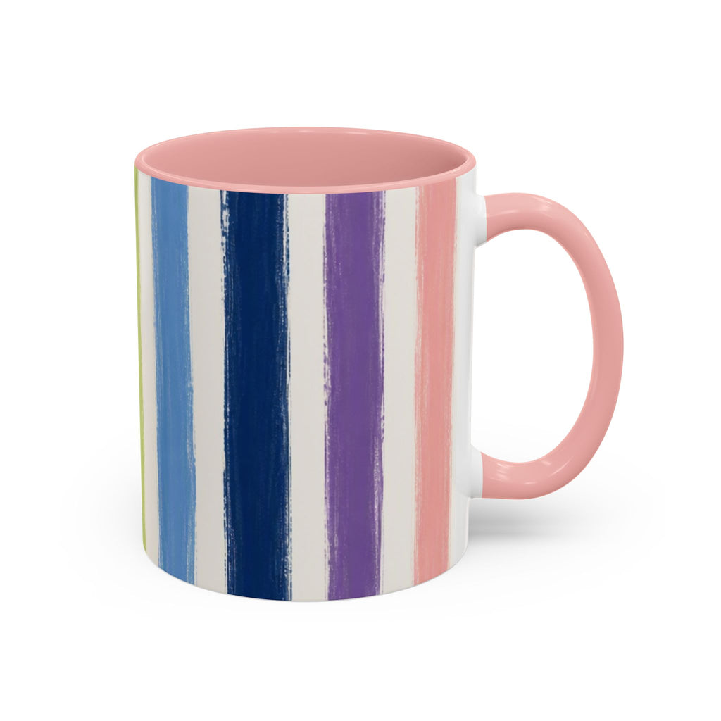 Rainbow Striped Accent Coffee Mug (11/15oz)