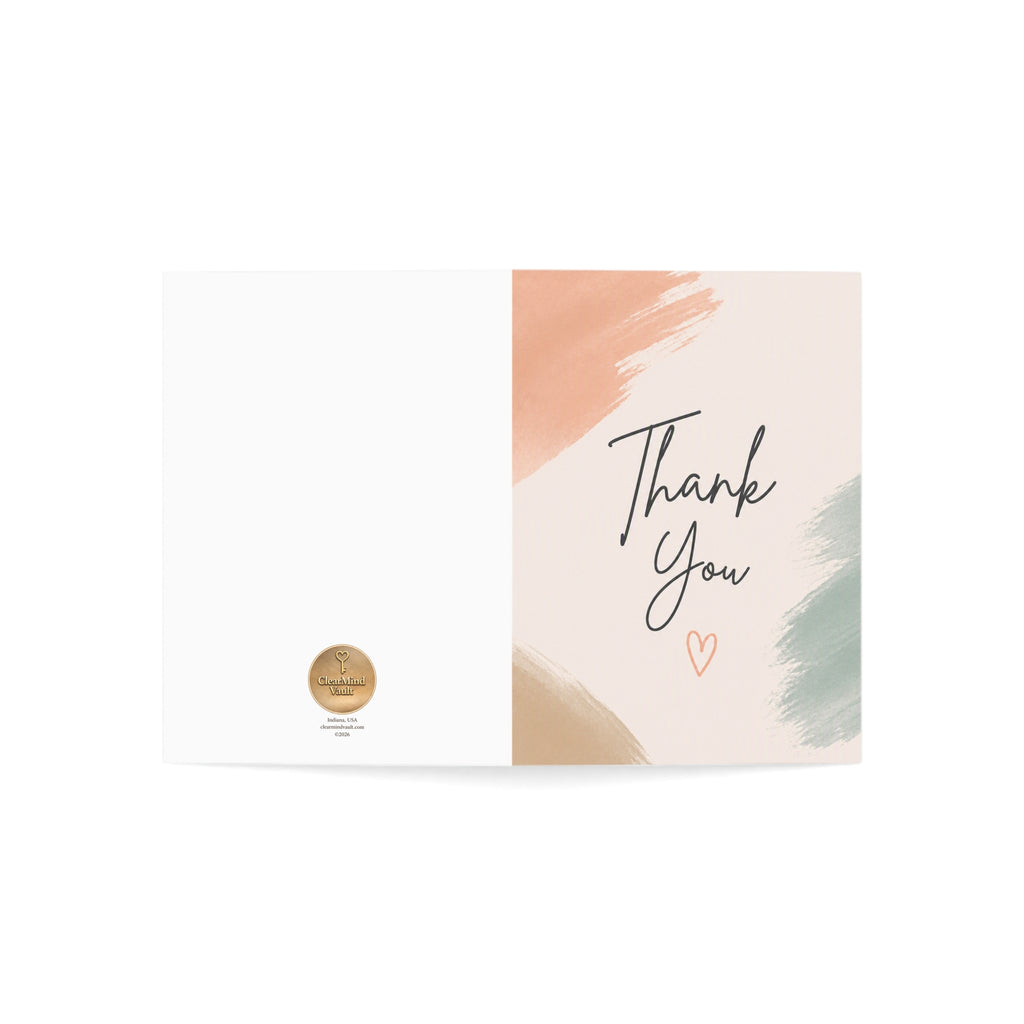 Thank You Greeting Card — Neutral Brushstroke Design (Bulk Pack)
