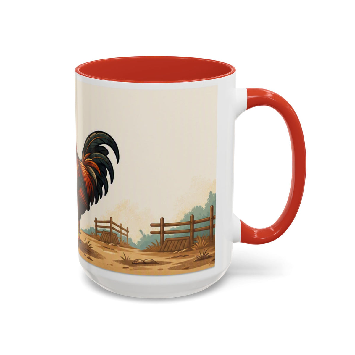 Rooster Accent Coffee Mug – Rustic Farmhouse Morning Mug