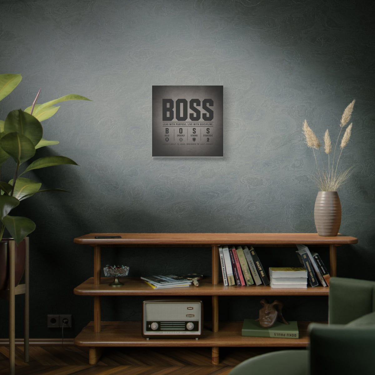 BOSS Motivational Canvas Wall Art — "Lead with Purpose, Live with Discipline"