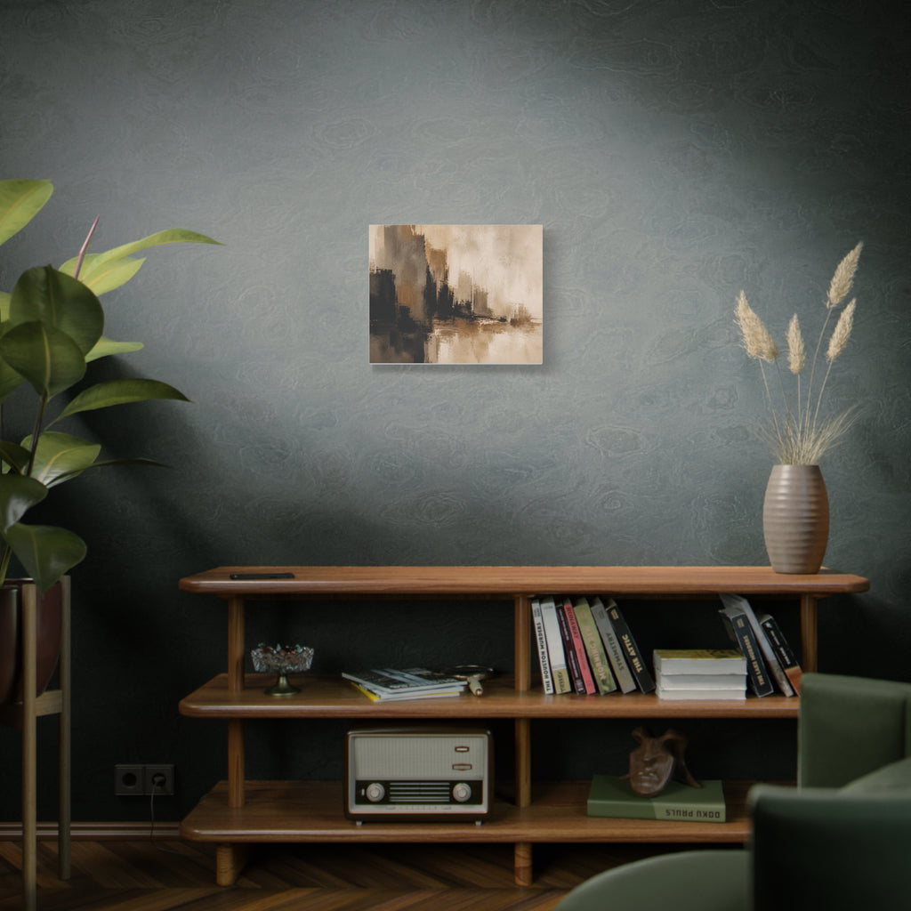 Abstract Neutral Cityscape Matte Canvas Wall Art — Stretched 1.25"