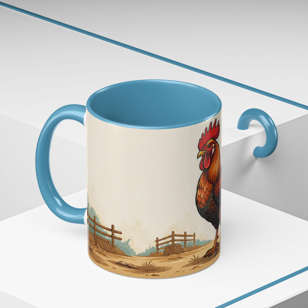 Rooster Accent Coffee Mug – Rustic Farmhouse Morning Mug