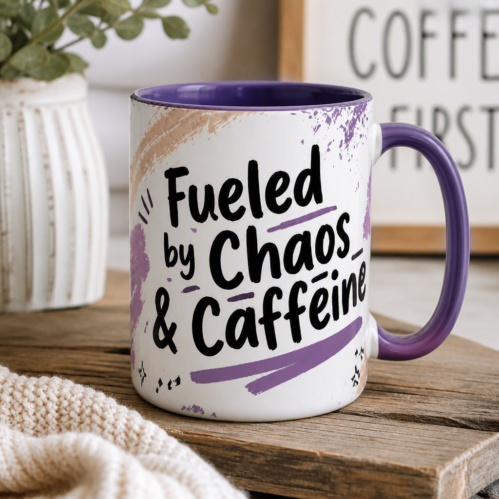 Fueled by Chaos & Caffeine Accent Coffee Mug